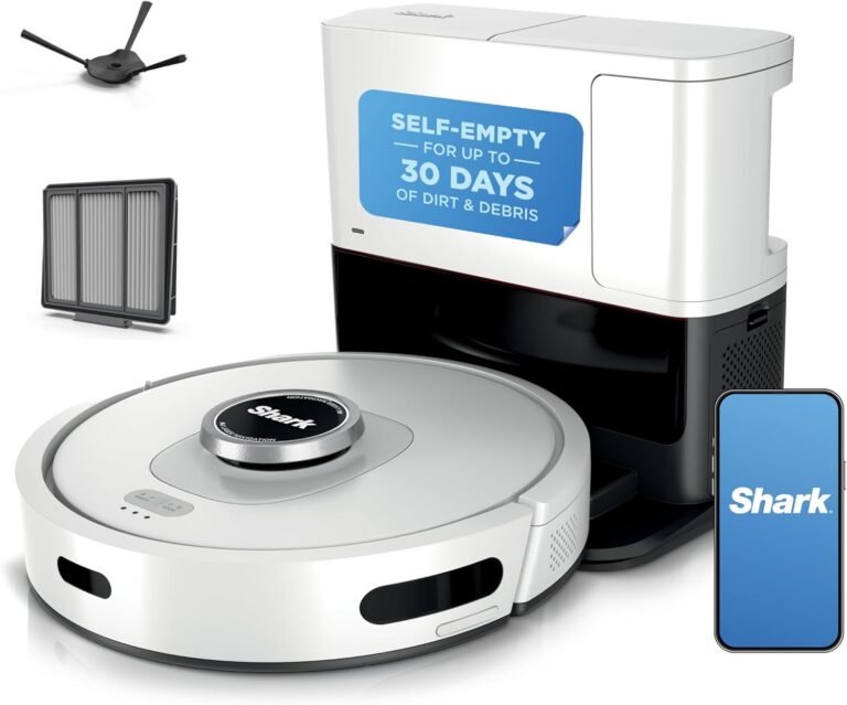 Honest Shark AV2511AE Review: Is It Worth It for Pet Hair? 1 Shark AV2511AE AI Ultra robot vacuum cleaning pet hair and everyday debris from floors, with smart LiDAR navigation and a bagless self-emptying base.